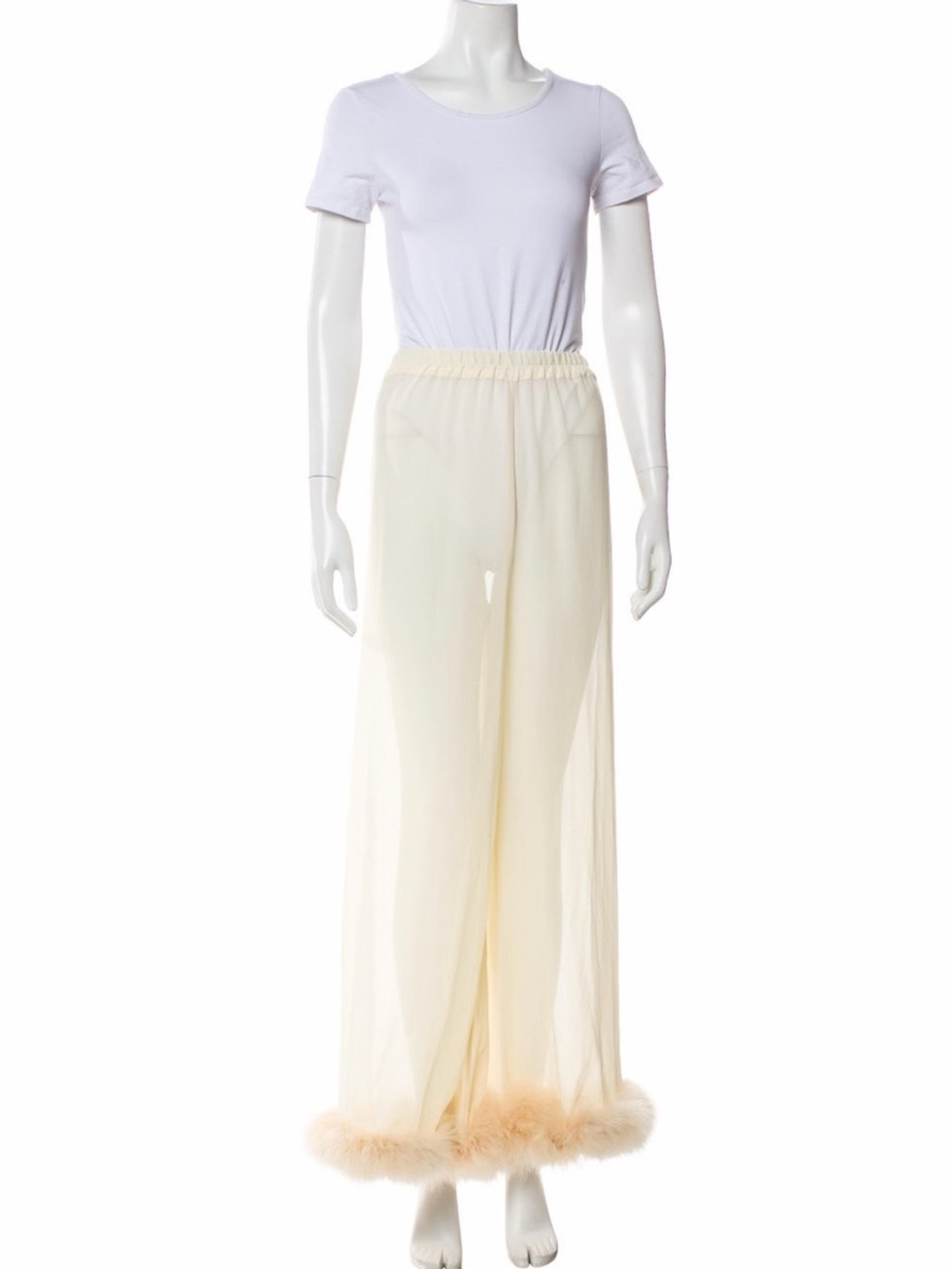 Sleeper Pants with Feather Trim